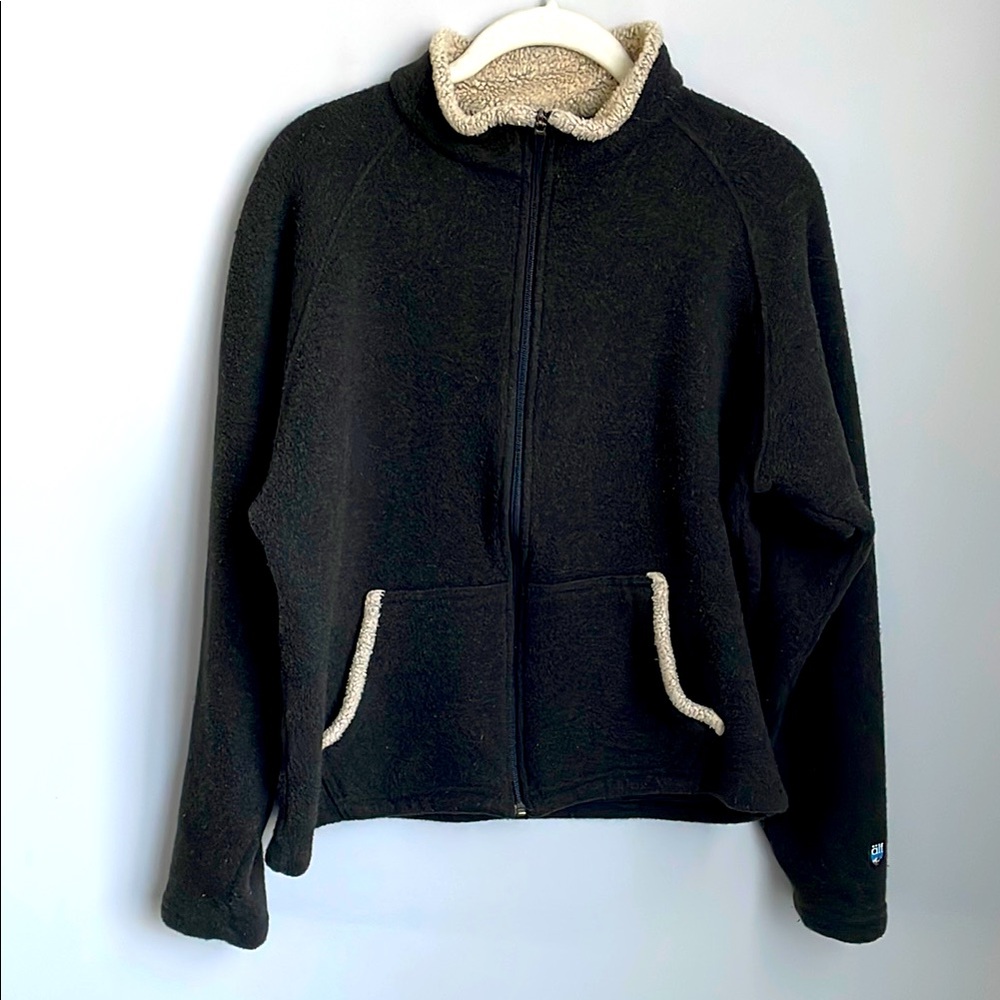 Vintage Alf Kuhl Women’s Alfpaca Sweater Fleece Sherpa Trim Jacket Size Large - Picture 1 of 10